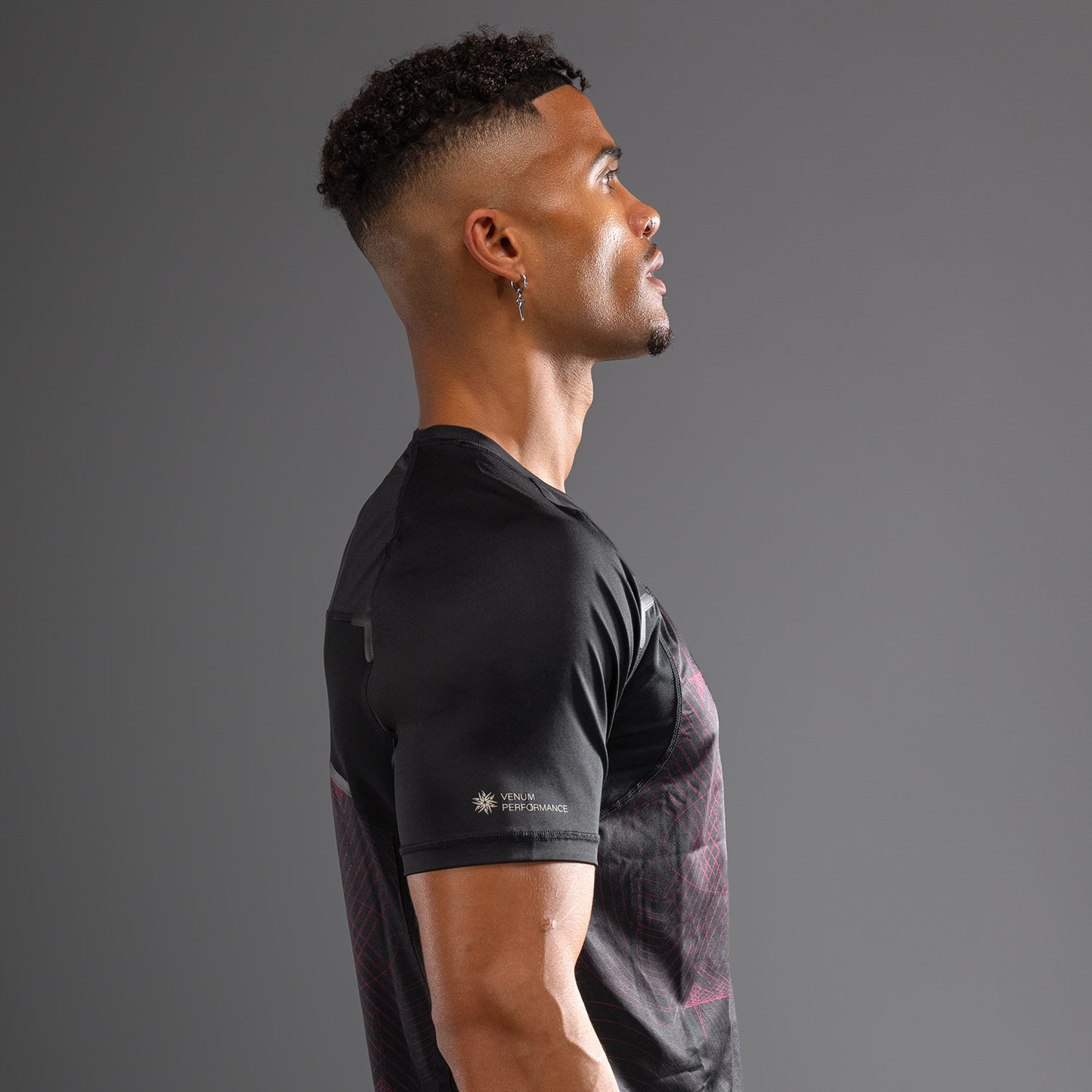 Venum G-Fit Air T-Shirt Heren Dry-Tech - Diepzwart / Vuurrood