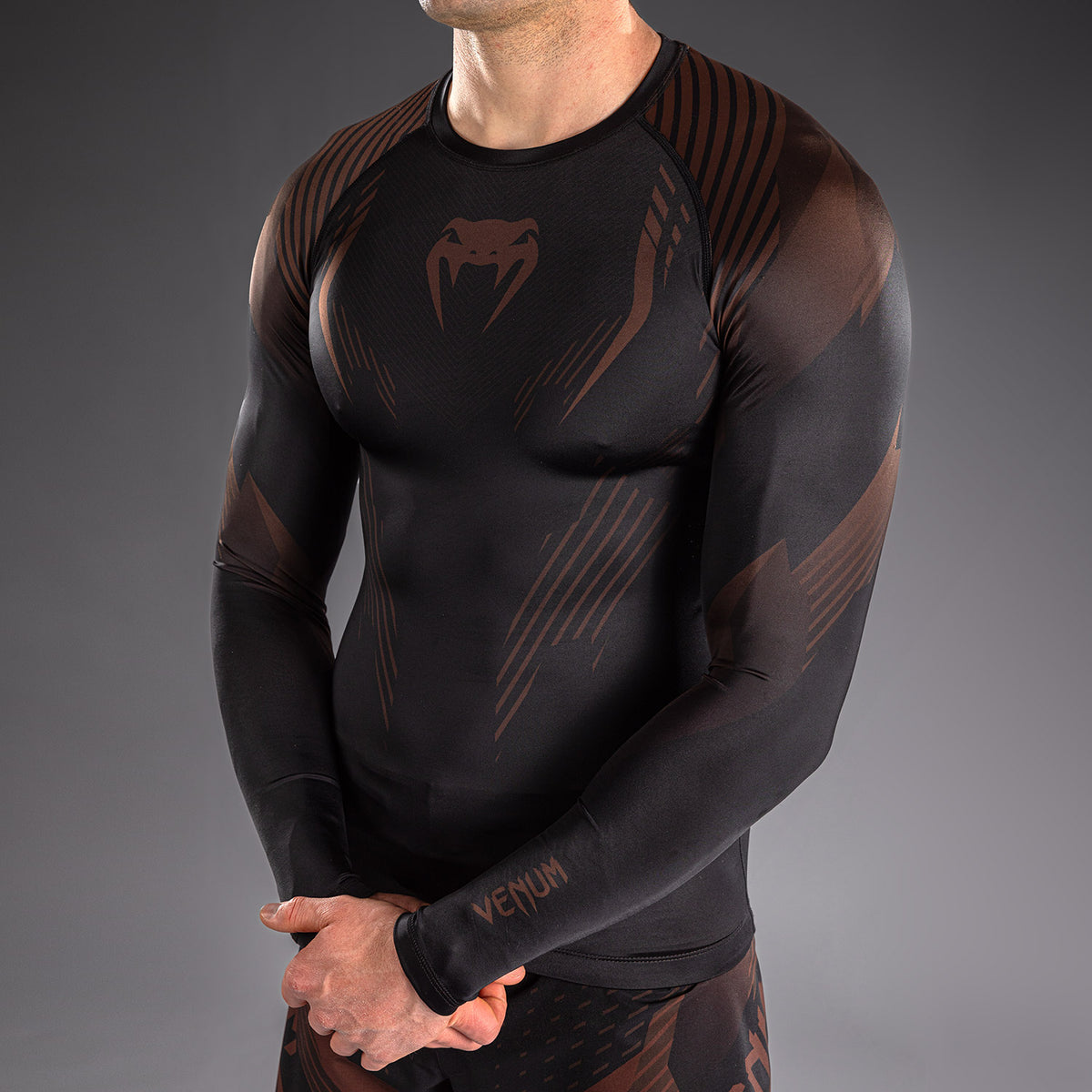 Venum No-Gi 6.0 Rashguard met lange mouwen - Zwart/Bruin