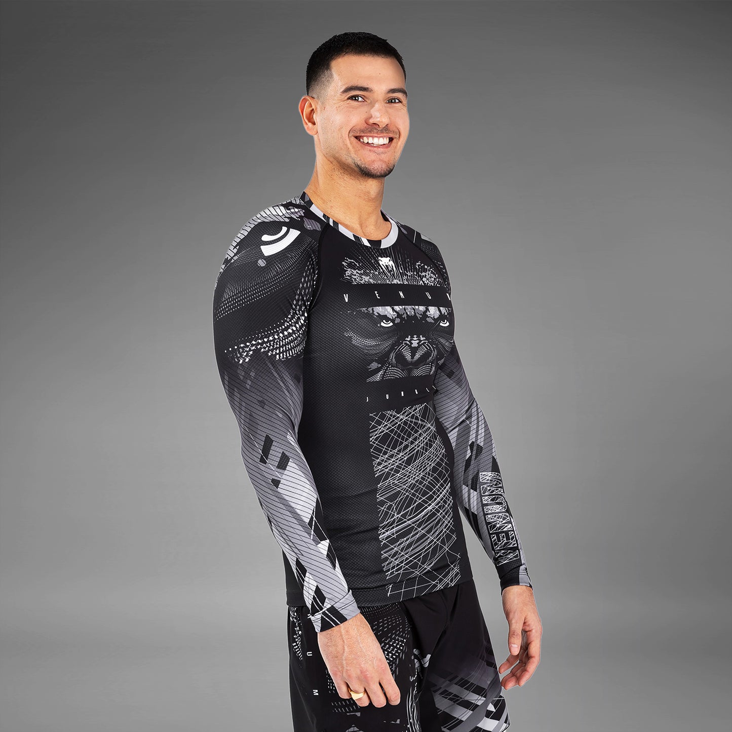 Venum Gorilla Jungle Rashguard Lange Mouwen - Zwart/Wit