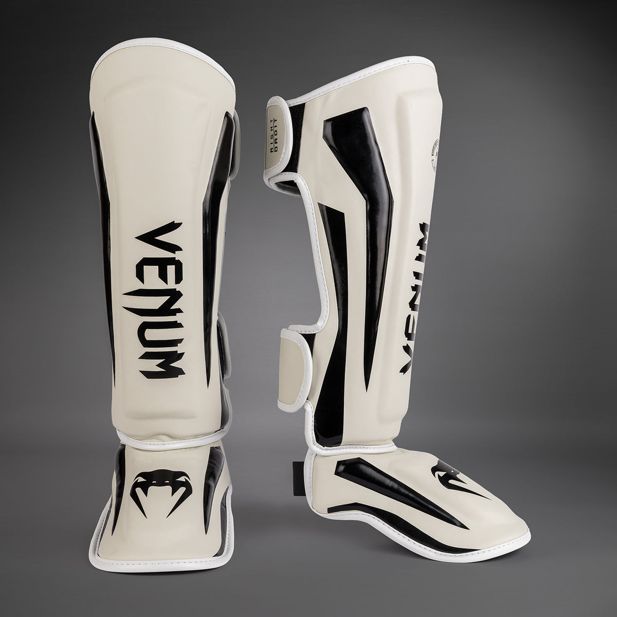 Venum Elite scheenbeschermers - Wit/Zwart