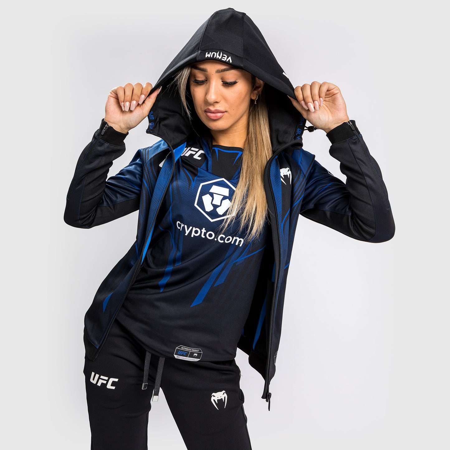 UFC Venum Authentic Fight Night 2.0 Walkout-hoodie voor dames - Midnight Edition