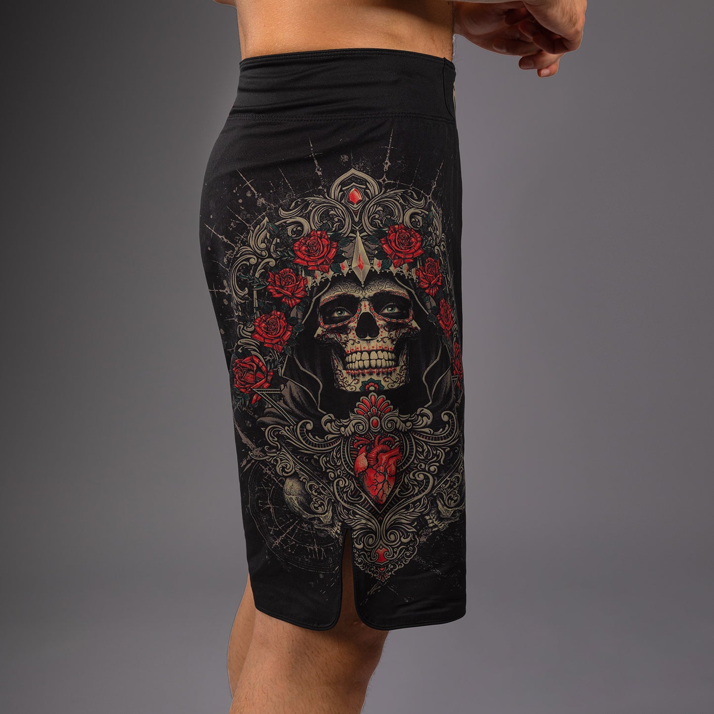 Venum Santa Muerte 5.0 Herenshorts voor Vechtsporten - Diep Zwart/Goud