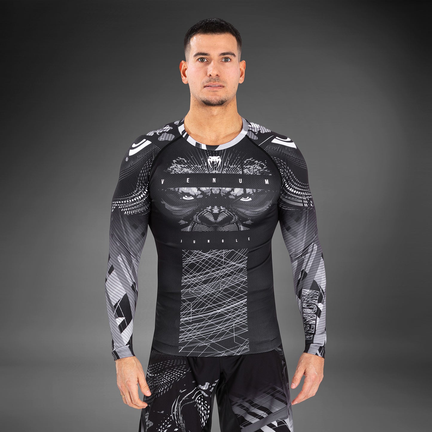 Venum Gorilla Jungle Rashguard Lange Mouwen - Zwart/Wit