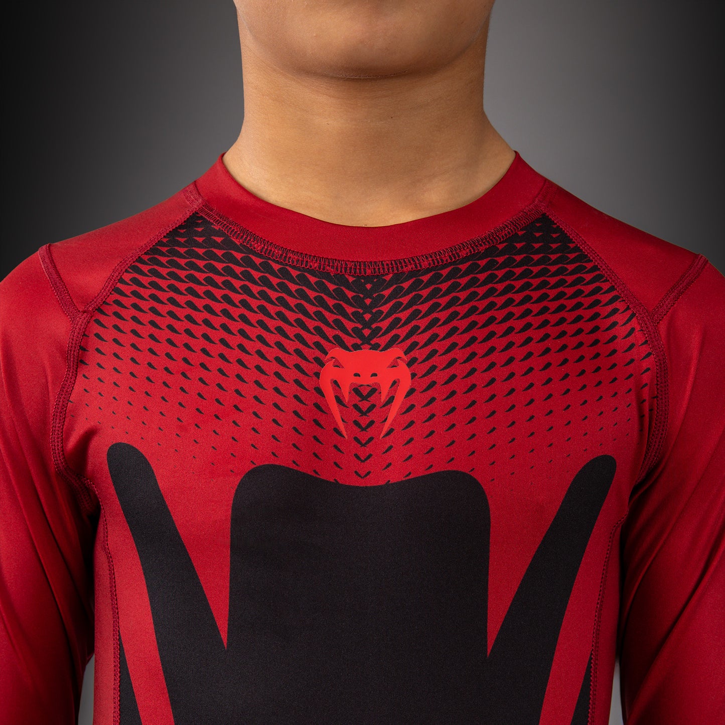 Venum Attack Rashguard met Lange Mouwen voor Kinderen - Zwart/Rood