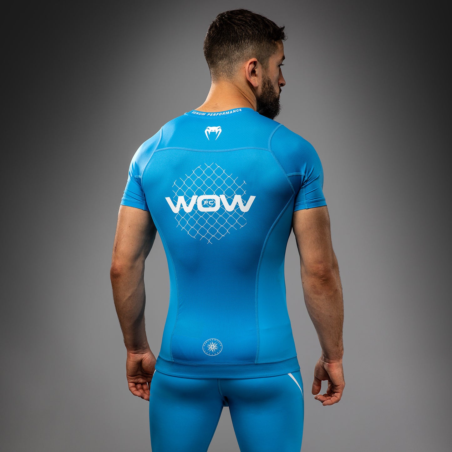 Venum x WOW FC Korte Mouwen Rashguard - Pacific Blue
