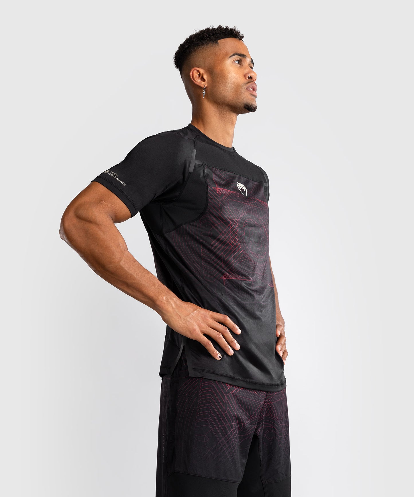 Venum G-Fit Air T-Shirt Heren Dry-Tech - Diepzwart / Vuurrood