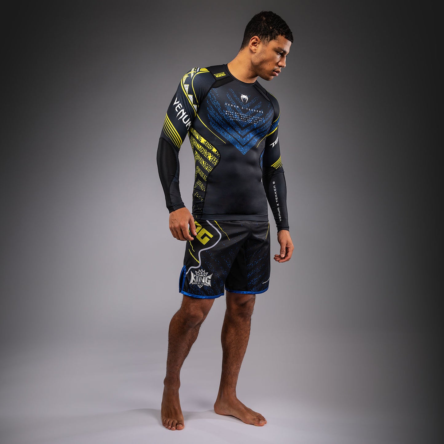 Venum x TEKKEN 8 Rashguard met Lange Mouwen - King - Zwart/Geel