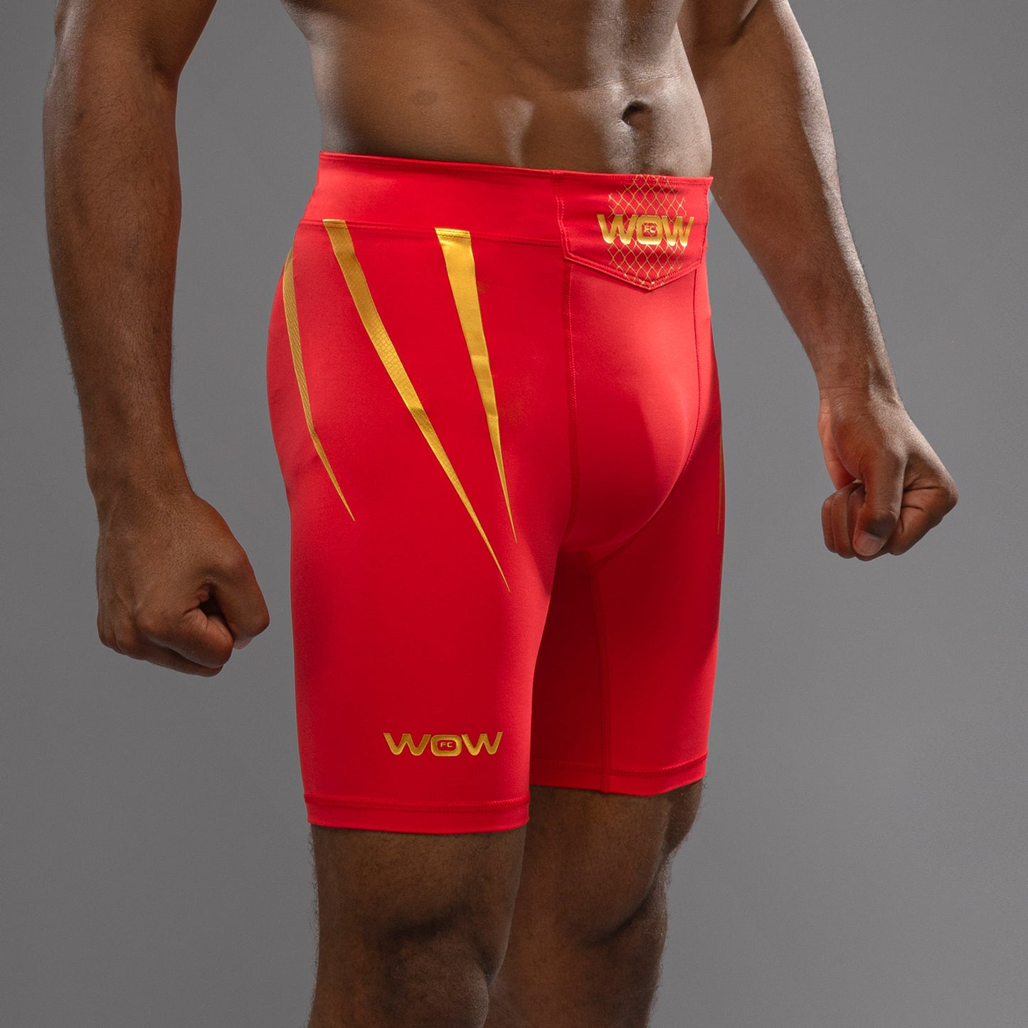 Venum x WOW FC Fury Red/ Gold Men’s Vale Tudo Shorts