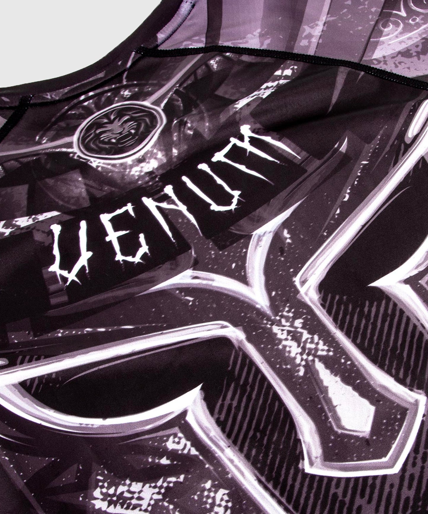 Venum Gladiator 3.0 Rashguard - zwart/wit - korte mouwen