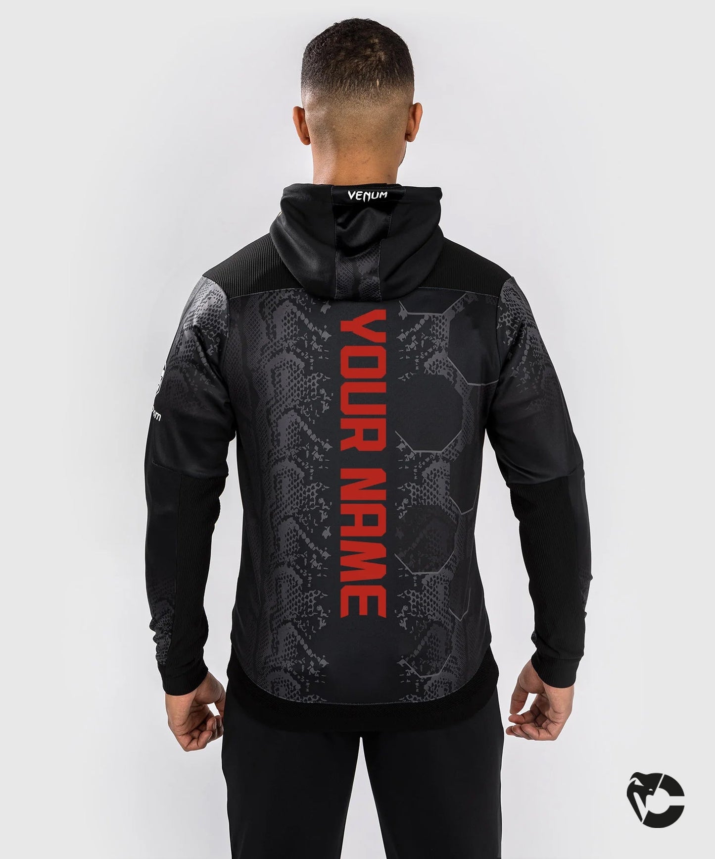 UFC Adrenaline by Venum Gepersonaliseerde Authentic Fight Night Heren Walkout Hoodie - Zwart