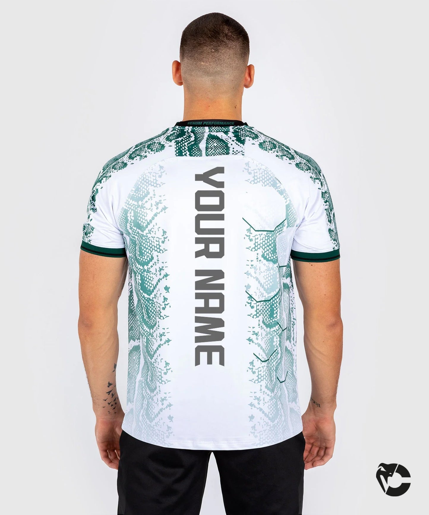 UFC Adrenaline by Venum Personalized Authentic Fight Night Herenshirt - Emerald Edition - Wit/Groen