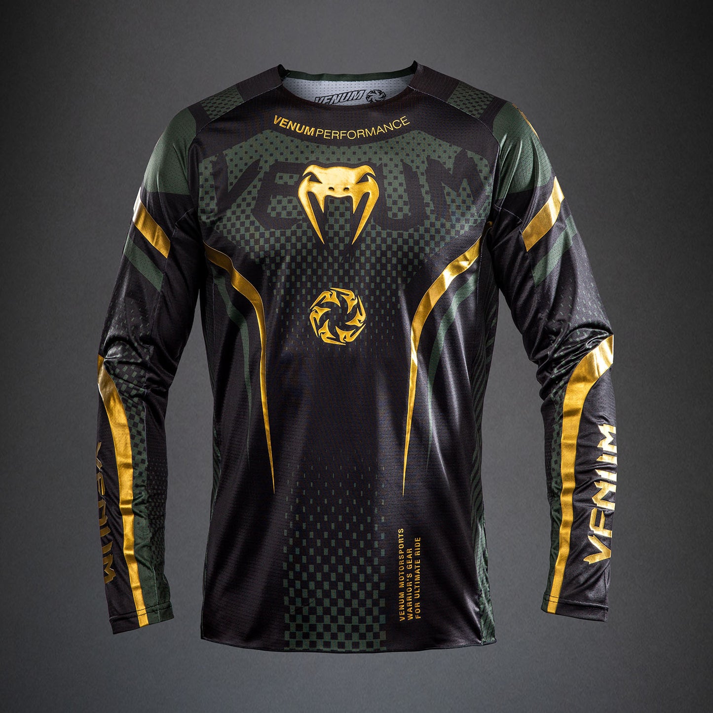 Venum MX Challenger Motorsportsshirt - Zwart/Groen/Goud