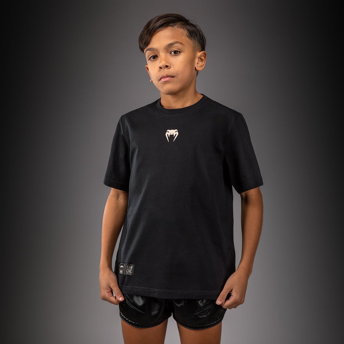 Venum Fight Icon Katoenen T-shirt voor Kinderen - Zwart