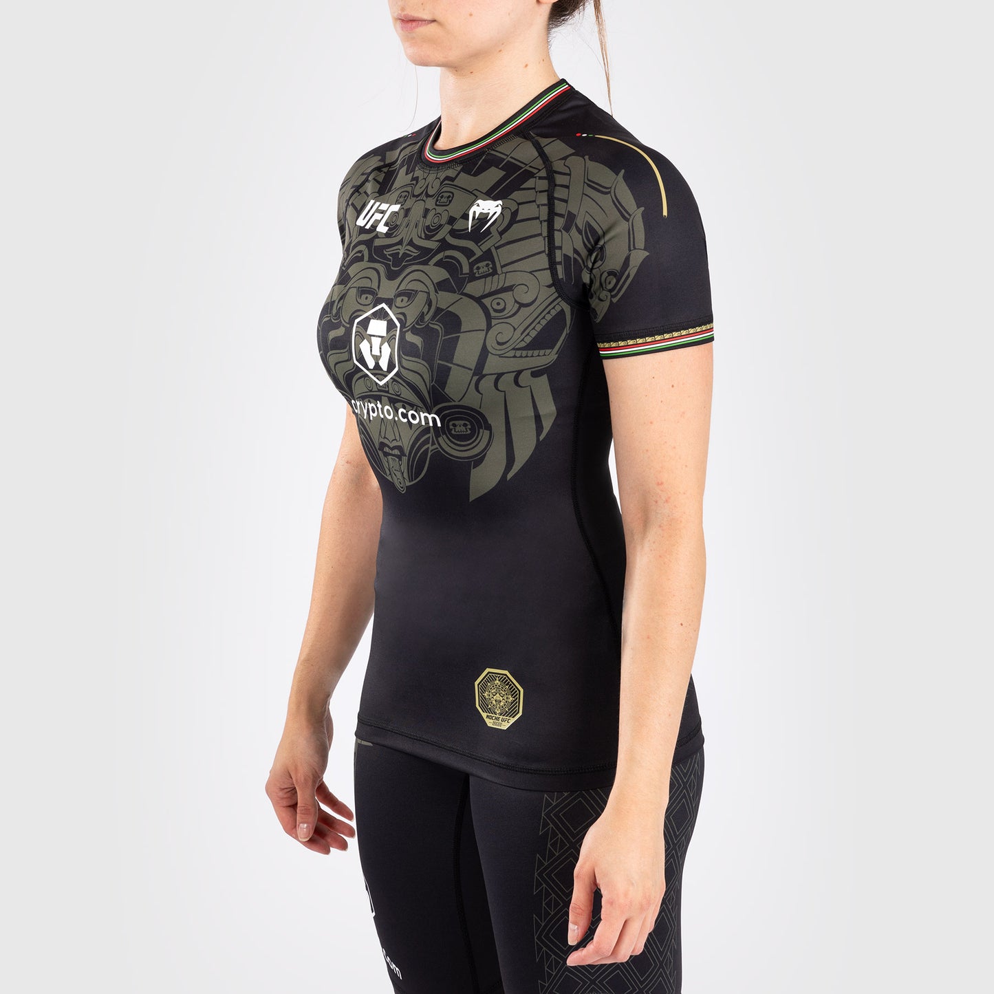 Noche UFC by Venum Authentic Fight Night Performance Rashguard met korte mouwen voor dames, zwart
