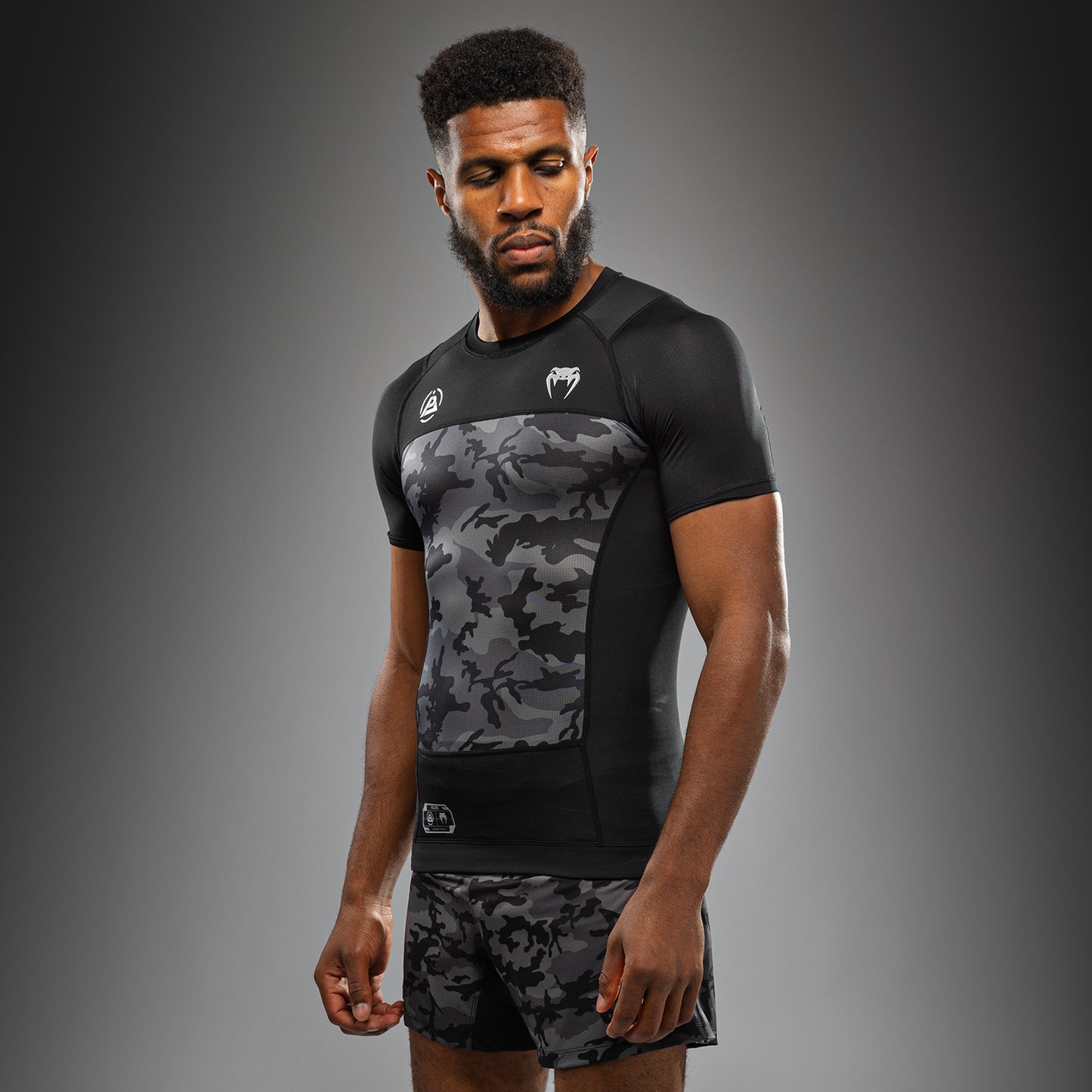 Venum x Polaris Korte Mouwen Rashguard - Zwart/Stormgrijs