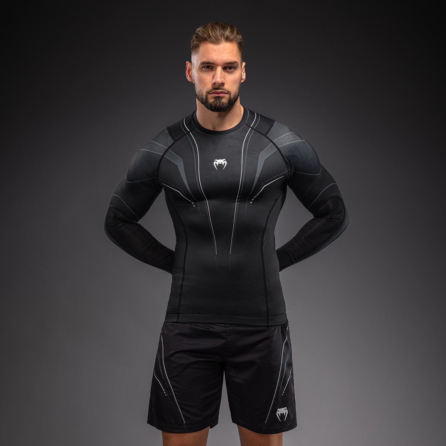 Venum Streamline Rashguard met lange mouwen – Zwart/Wit
