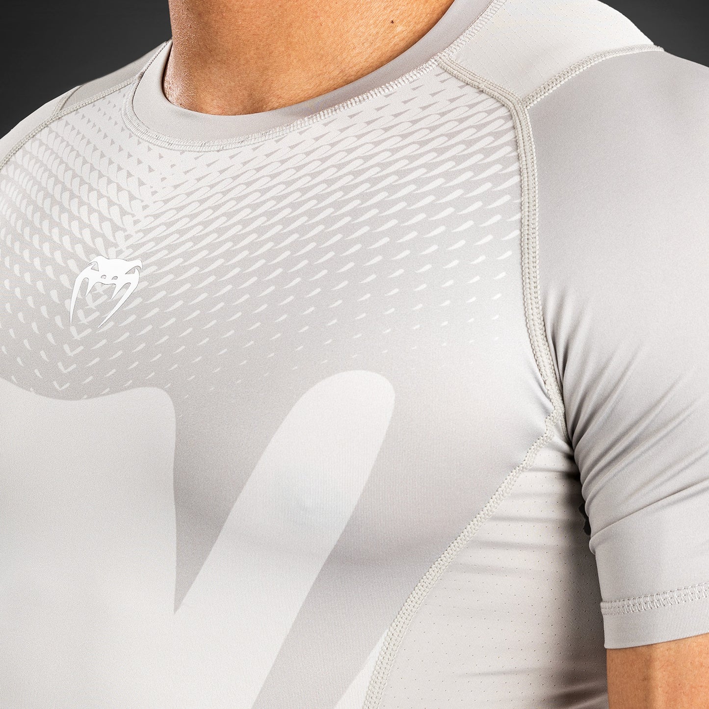 Venum Attack Heren Korte Mouw Rashguard - Zand