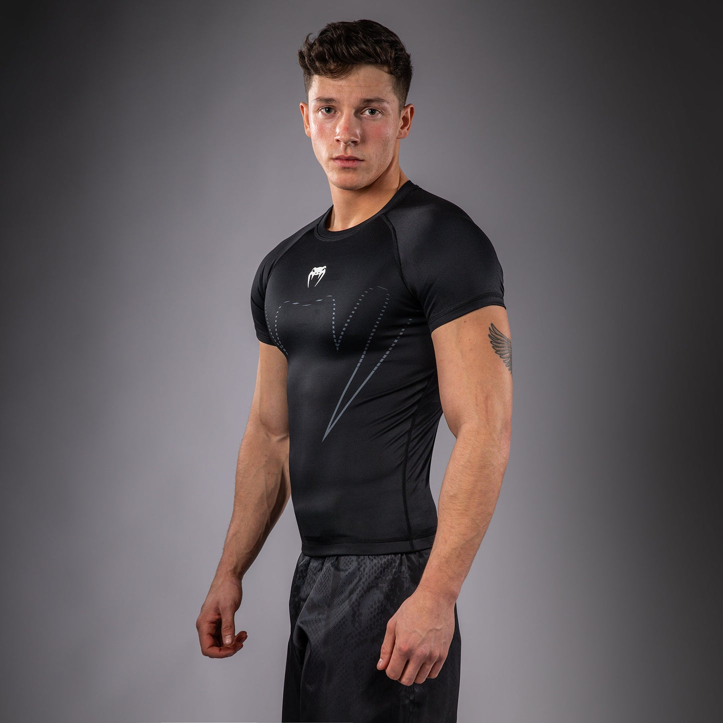 Venum Edge Rashguard met korte mouwen – Zwart/Zand