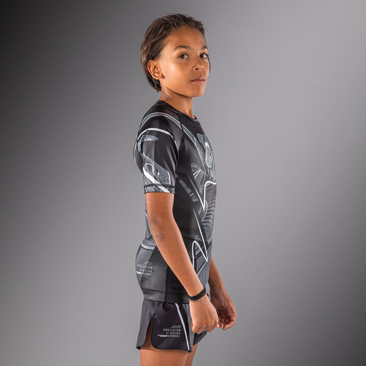 Venum Crimson Viper 2.0 Rashguard met korte mouwen voor kinderen - Zwart/Grijs