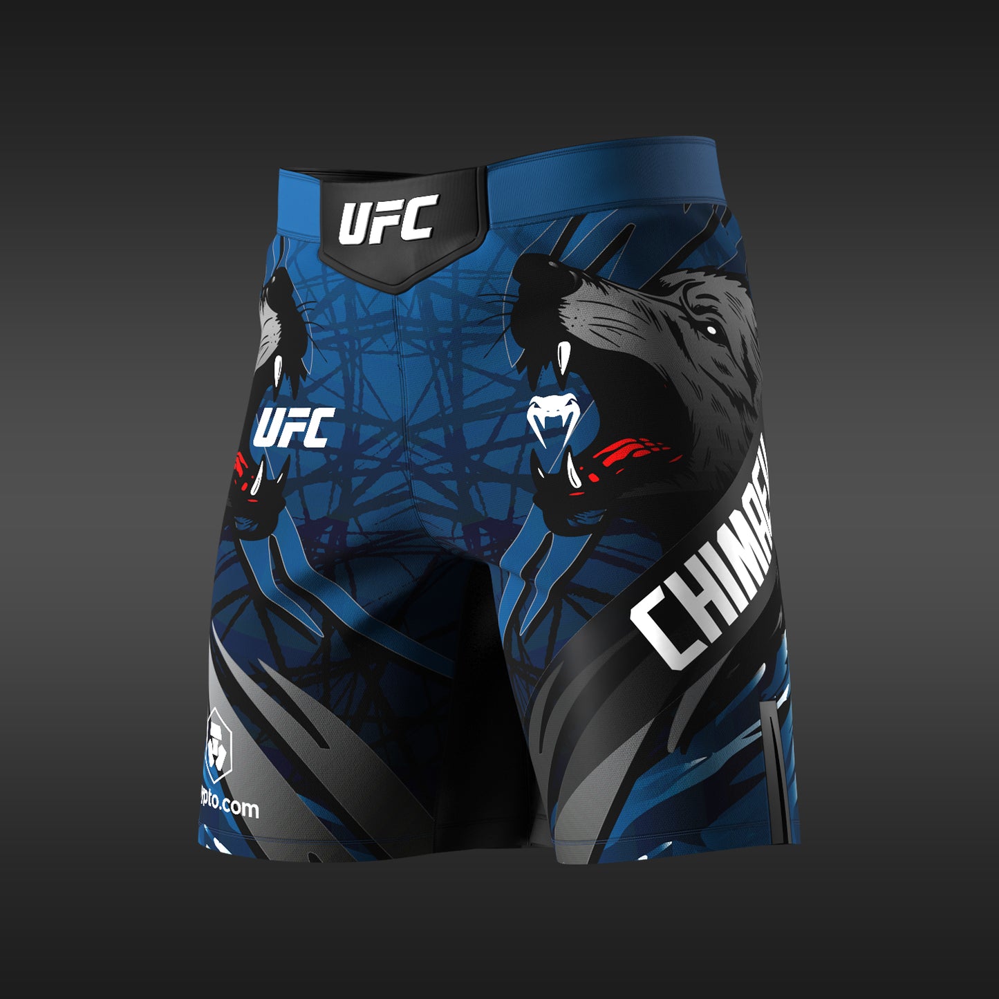 UFC Unrivaled by Venum Khamzat Chimaev Heren Lange Fit Fight Short - Blauw