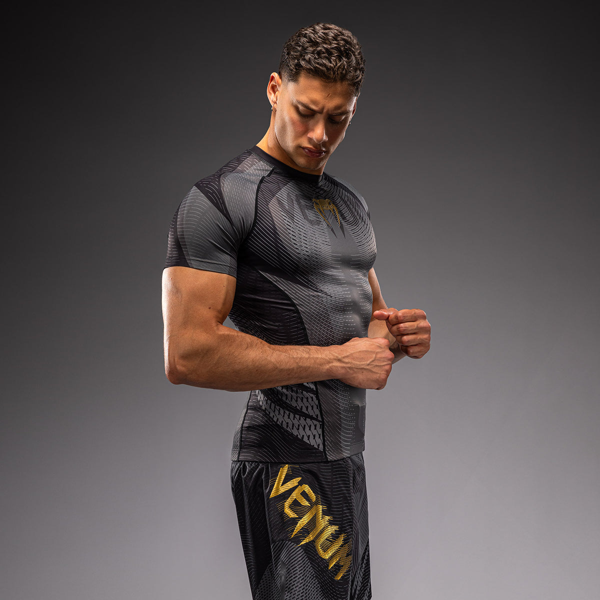 Venum Galactic 3.0 Rashguard met korte mouwen - Zwart/Goud