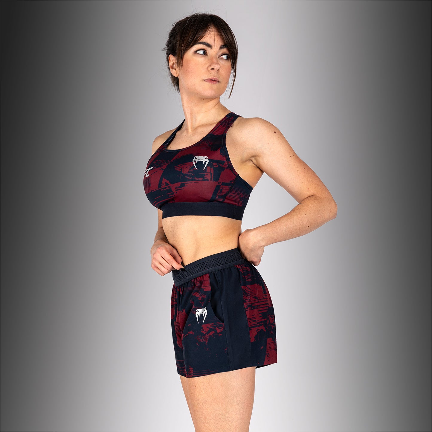 UFC Zenith by Venum Authentic Fight Week Sport-BH Dames - Marineblauw/Bordeauxrood/Zilver