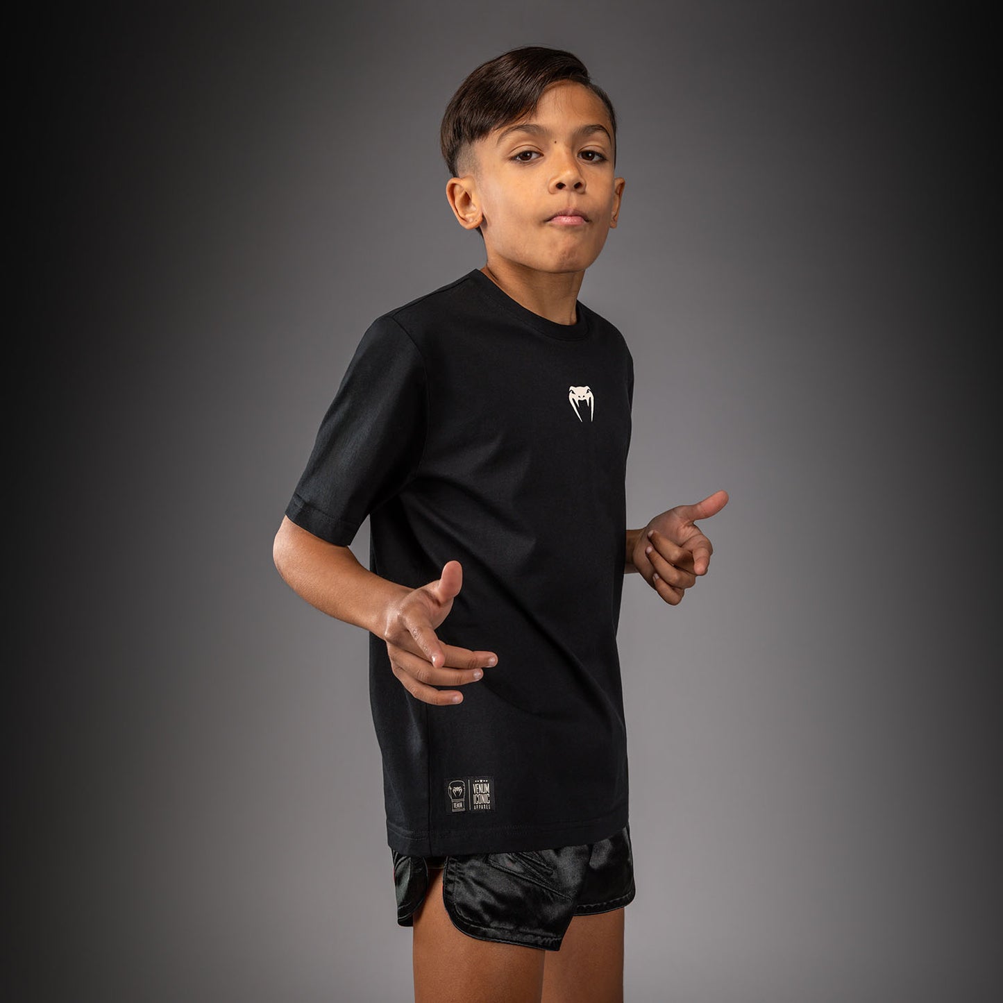 Venum Fight Icon Katoenen T-shirt voor Kinderen - Zwart