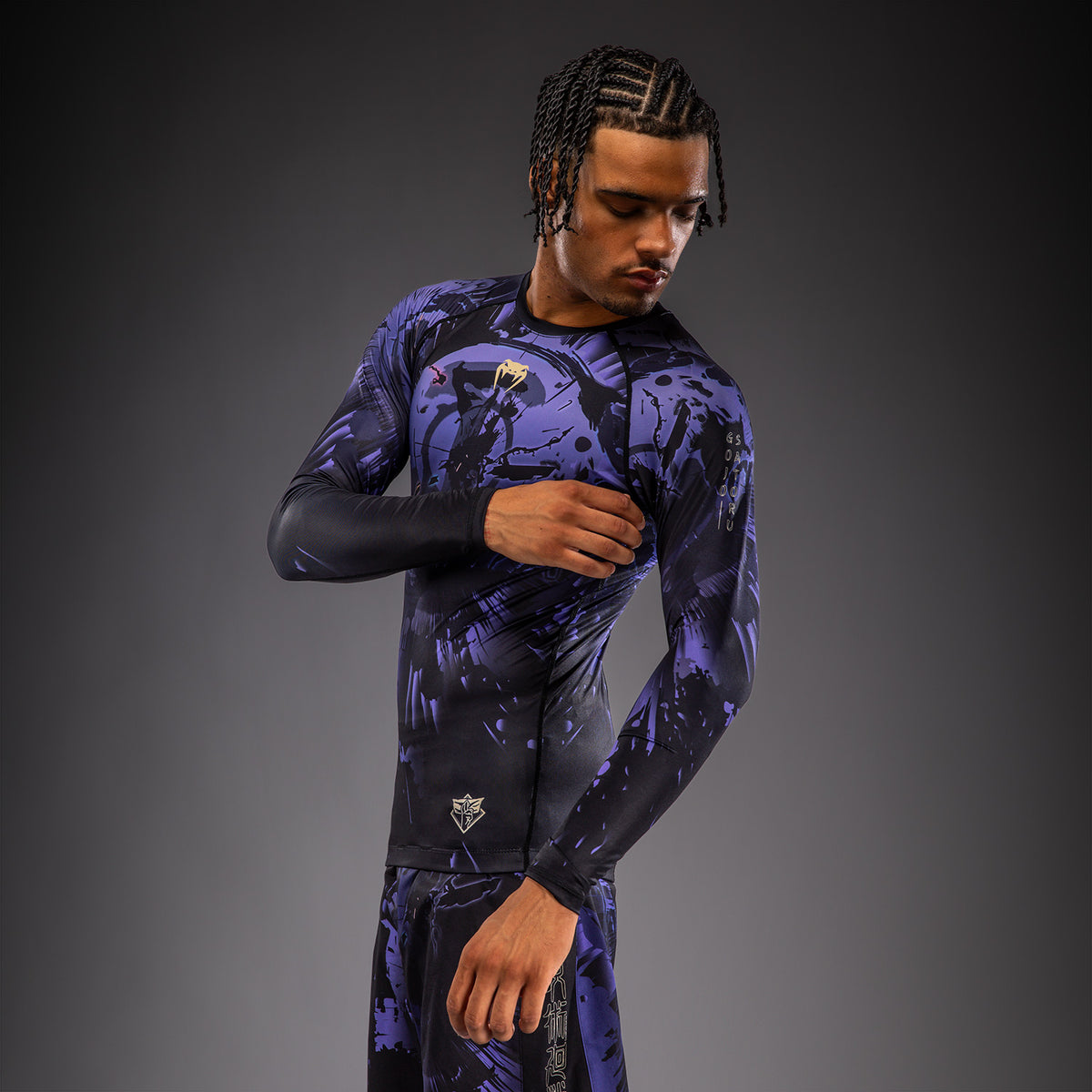 Jujutsu Kaisen x Venum Gojo Rashguard met lange mouwen – Paars