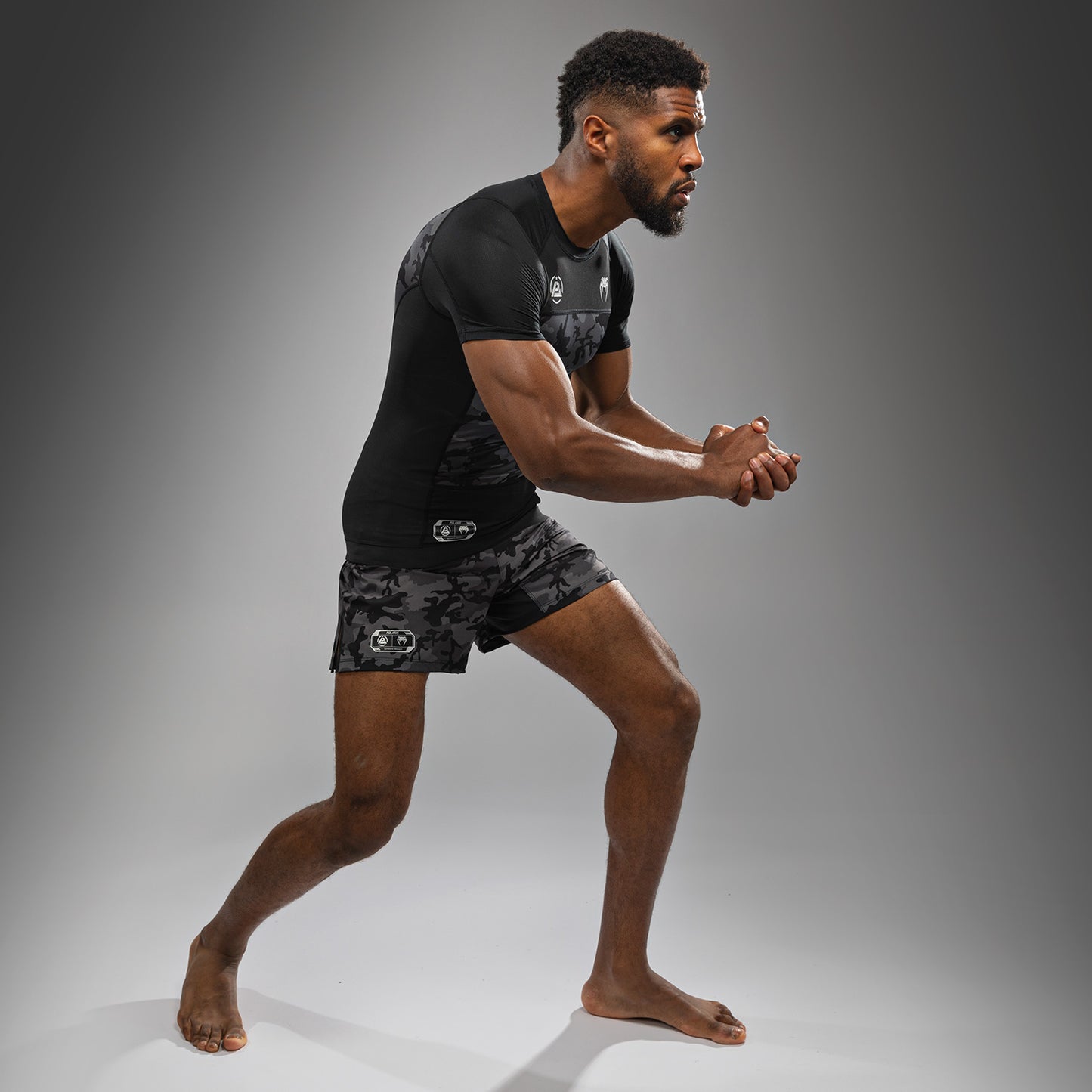 Venum x Polaris Korte Mouwen Rashguard - Zwart/Stormgrijs