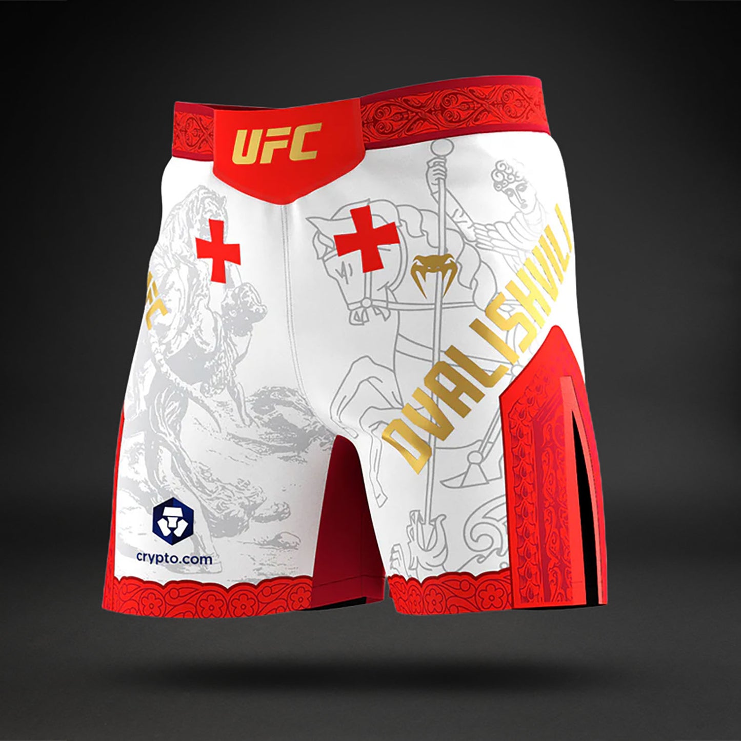UFC Unrivaled by Venum Merab Dvalishvili Mannen Gevechtsshort - Wit/Rood