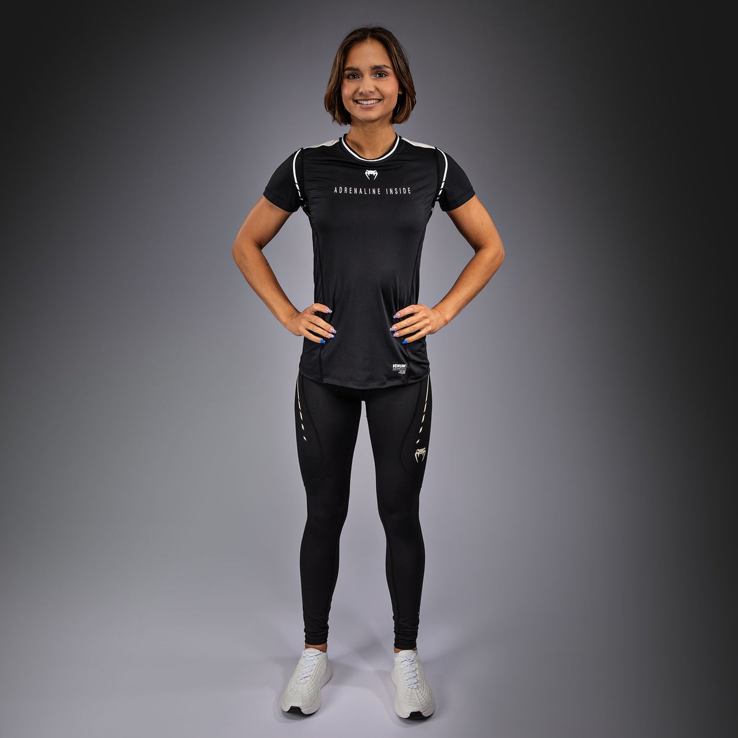 Venum Adrenaline Dames Dry-Tech T-shirt – Zwart/Ivoor