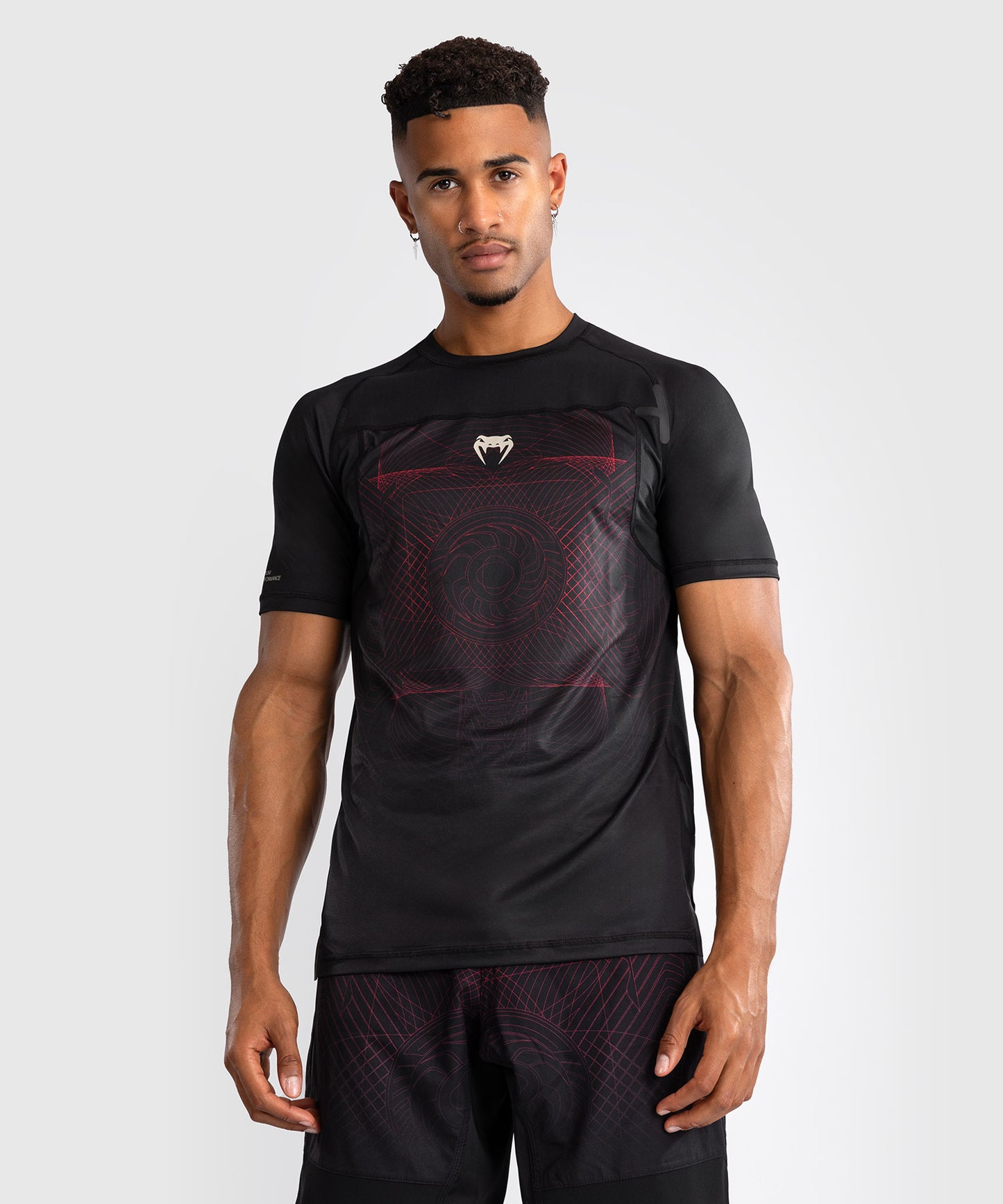 Venum G-Fit Air T-Shirt Heren Dry-Tech - Diepzwart / Vuurrood