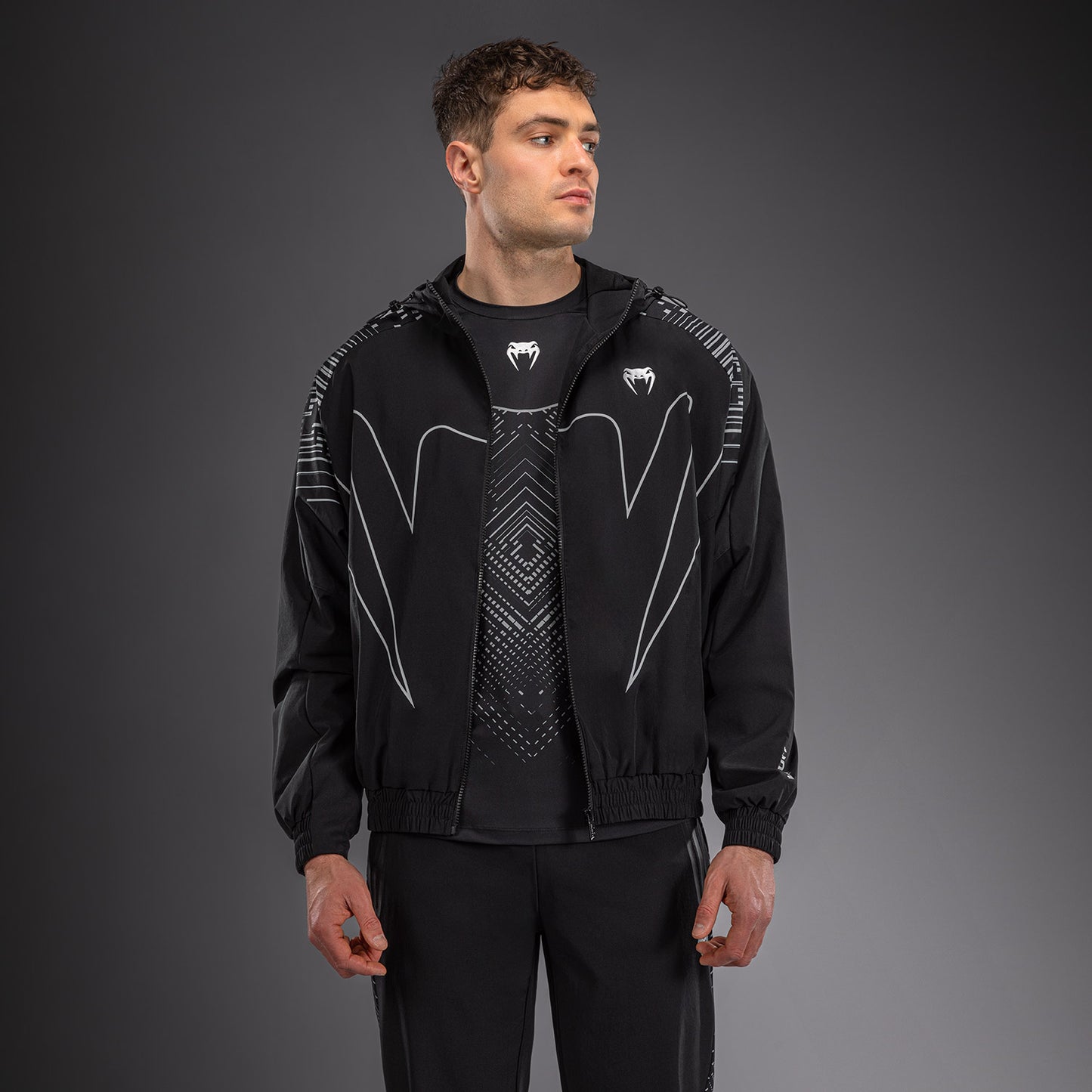 Venum Midnight Fury Trainingsjassen – Zwart/Grijs/Zilver