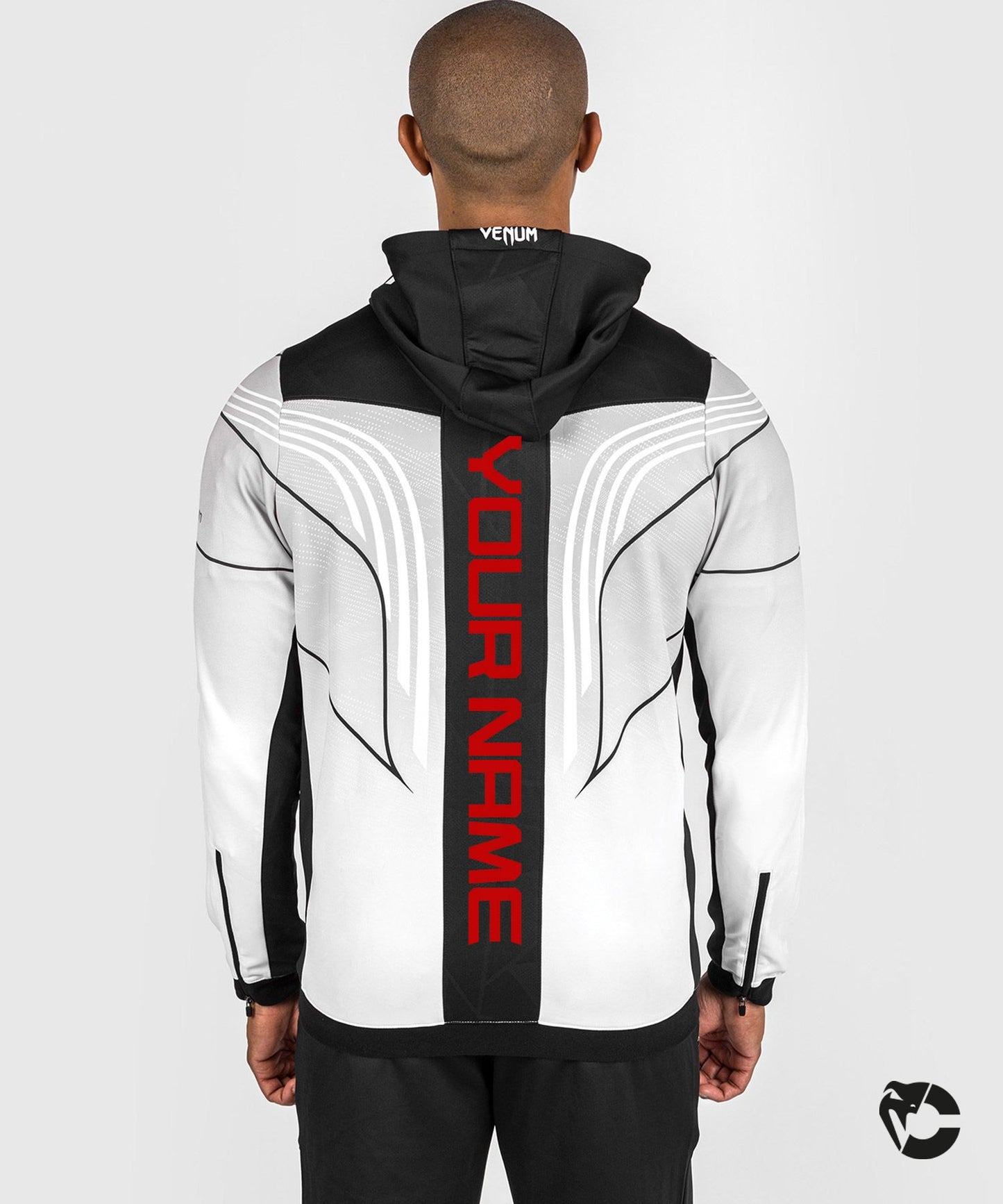 UFC Venum Gepersonaliseerde Authentic Fight Night 2.0 Heren Walkout Hoodie - Wit