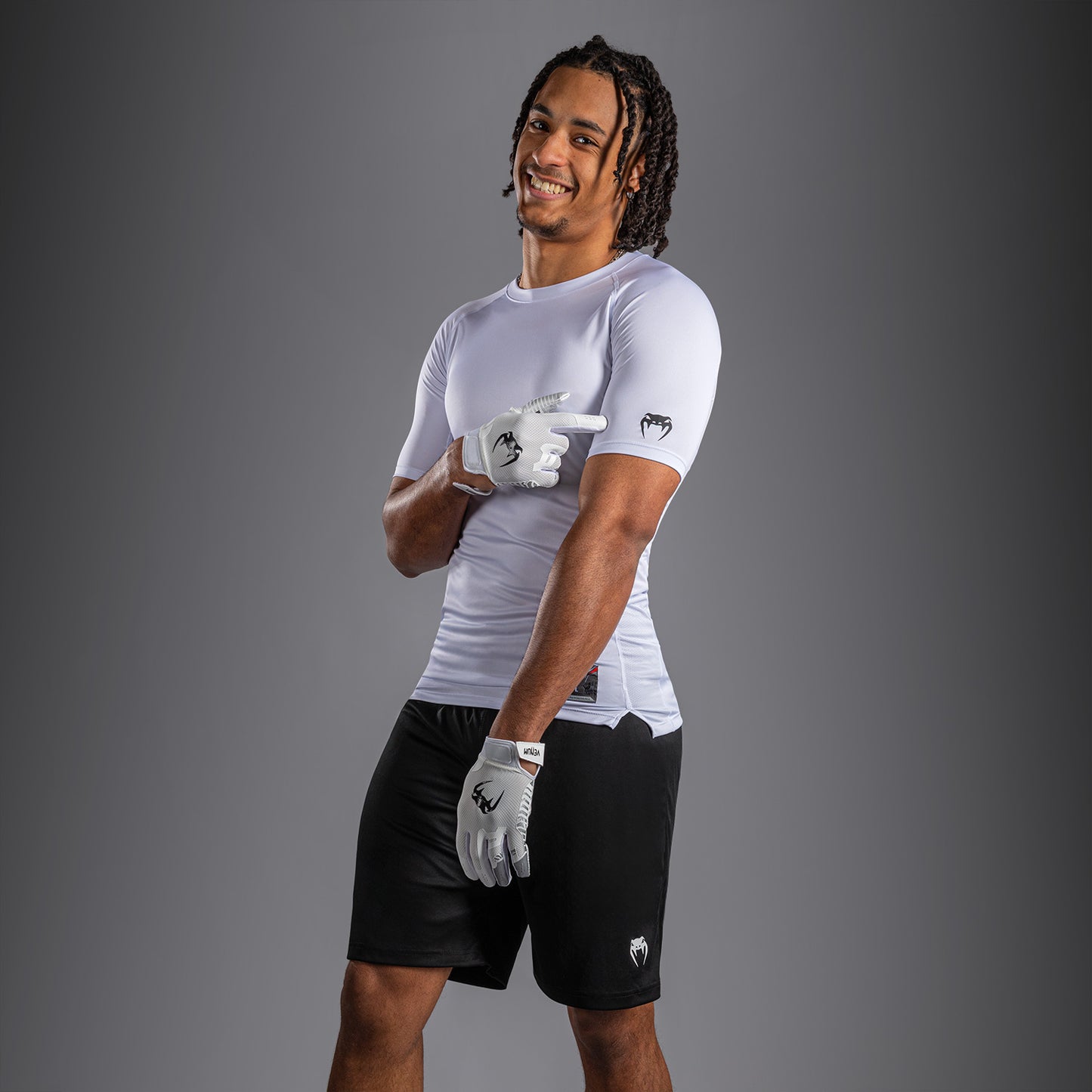Venum Lineup Compressie T-shirt met halve mouwen - Wit/Zwart
