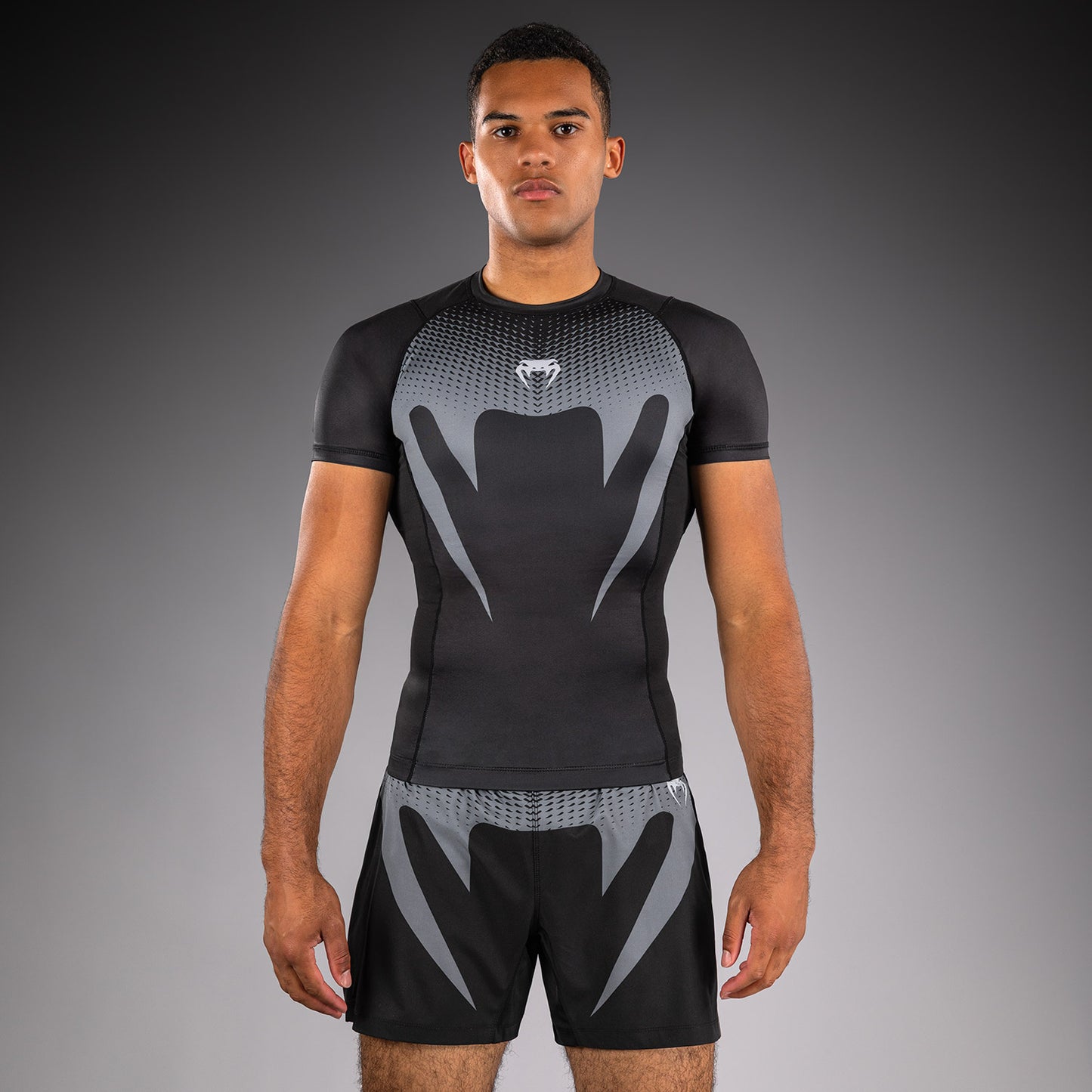 Venum No Gi Rashguards - Zwart/Zilvergrijs
