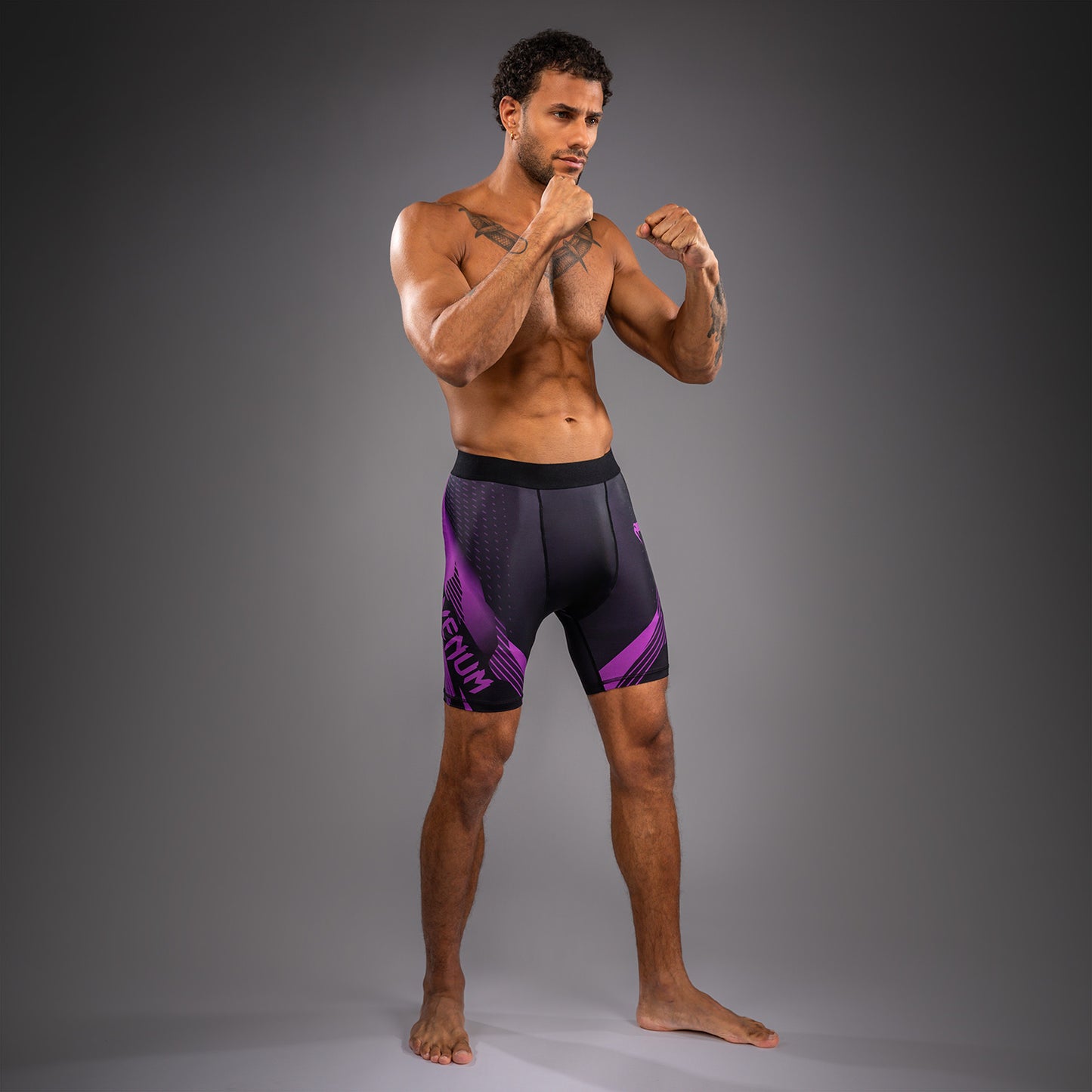 Venum No-Gi 6.0 Compressieshort - Zwart/Purper