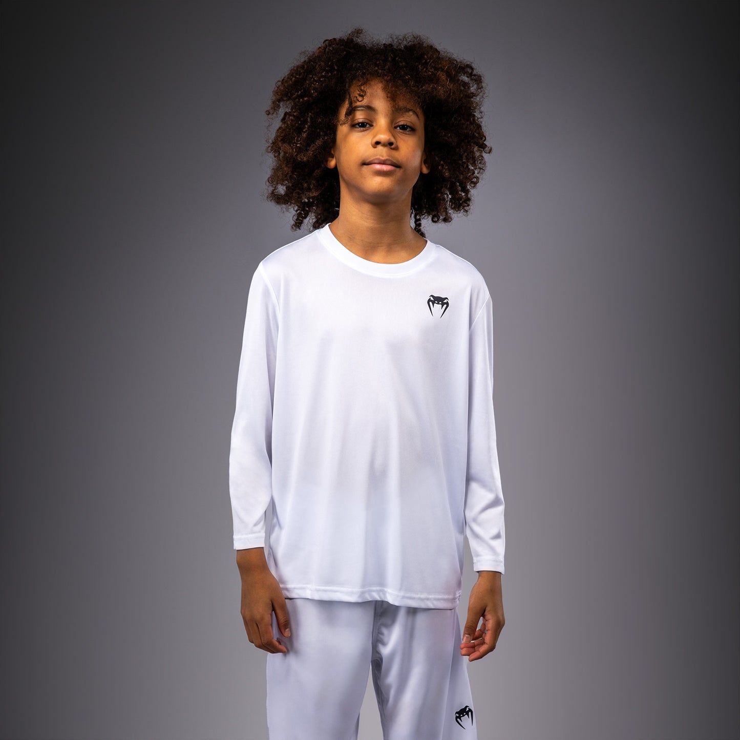 Venum Lineup T-shirt met lange mouwen voor jeugd - Wit/Zwart