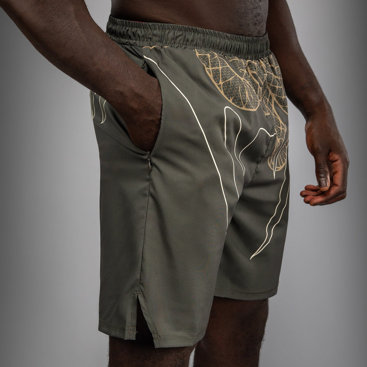 Venum Serpenti Trainingsshorts – Khaki/Bronze/Ivoor