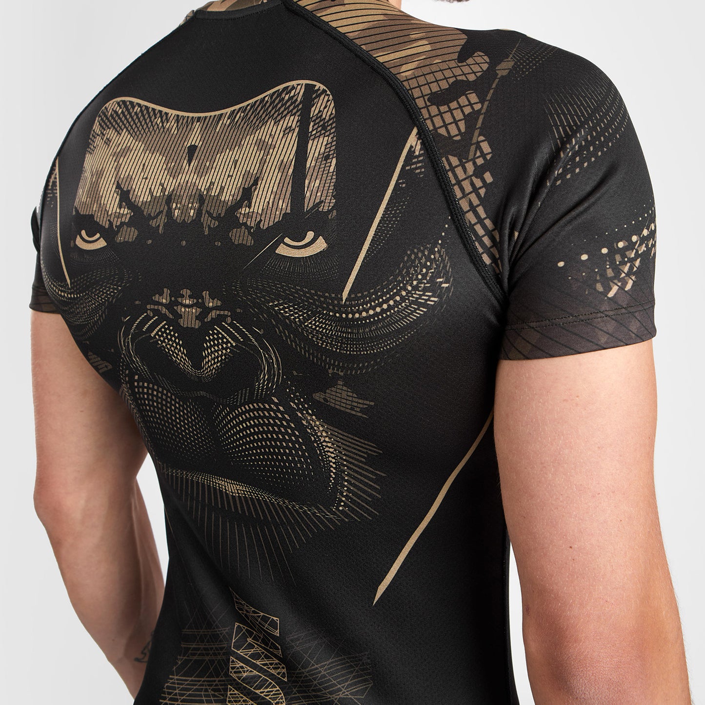 Venum Gorilla Jungle Rashguard Korte Mouwen - Zwart/Zand