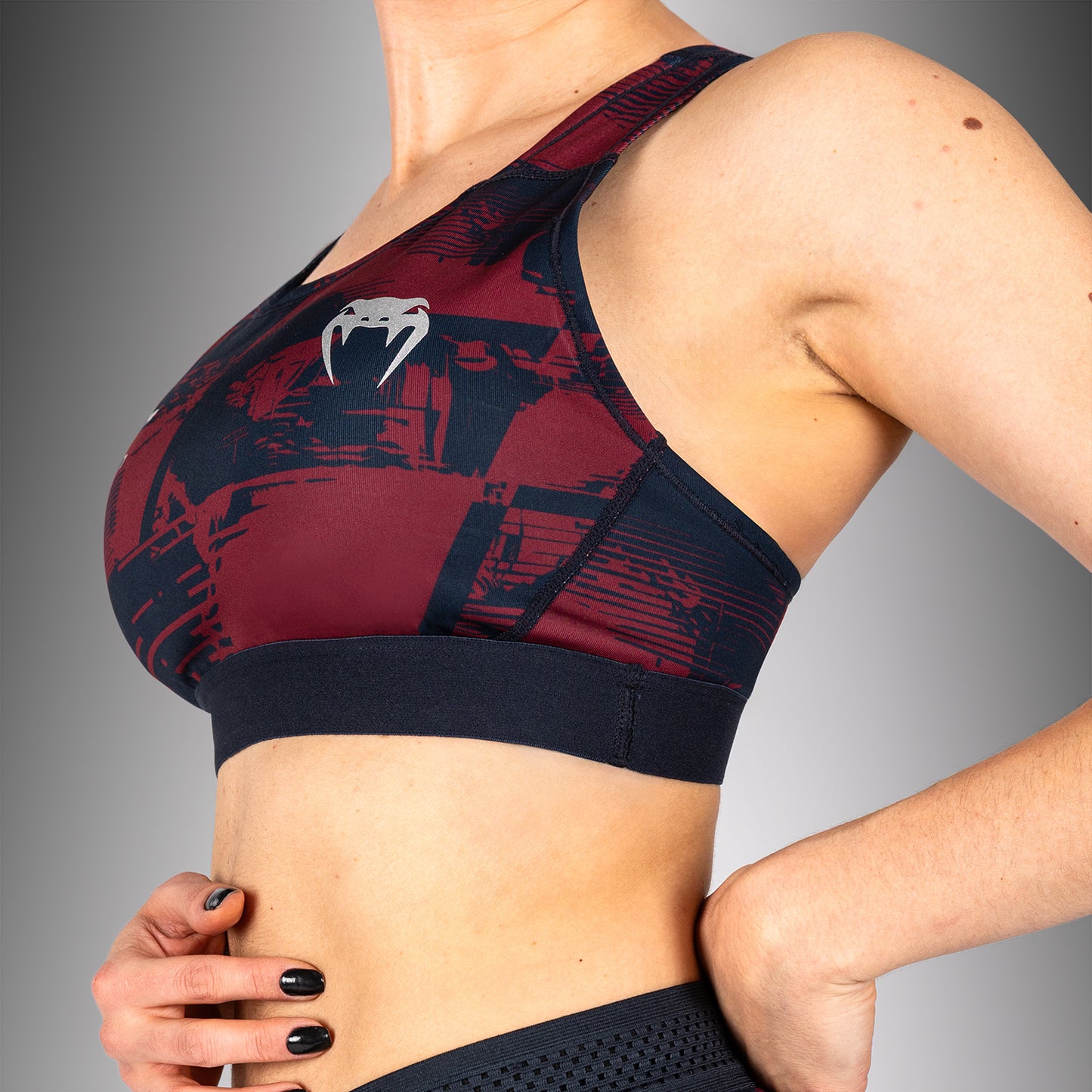 UFC Zenith by Venum Authentic Fight Week Sport-BH Dames - Marineblauw/Bordeauxrood/Zilver