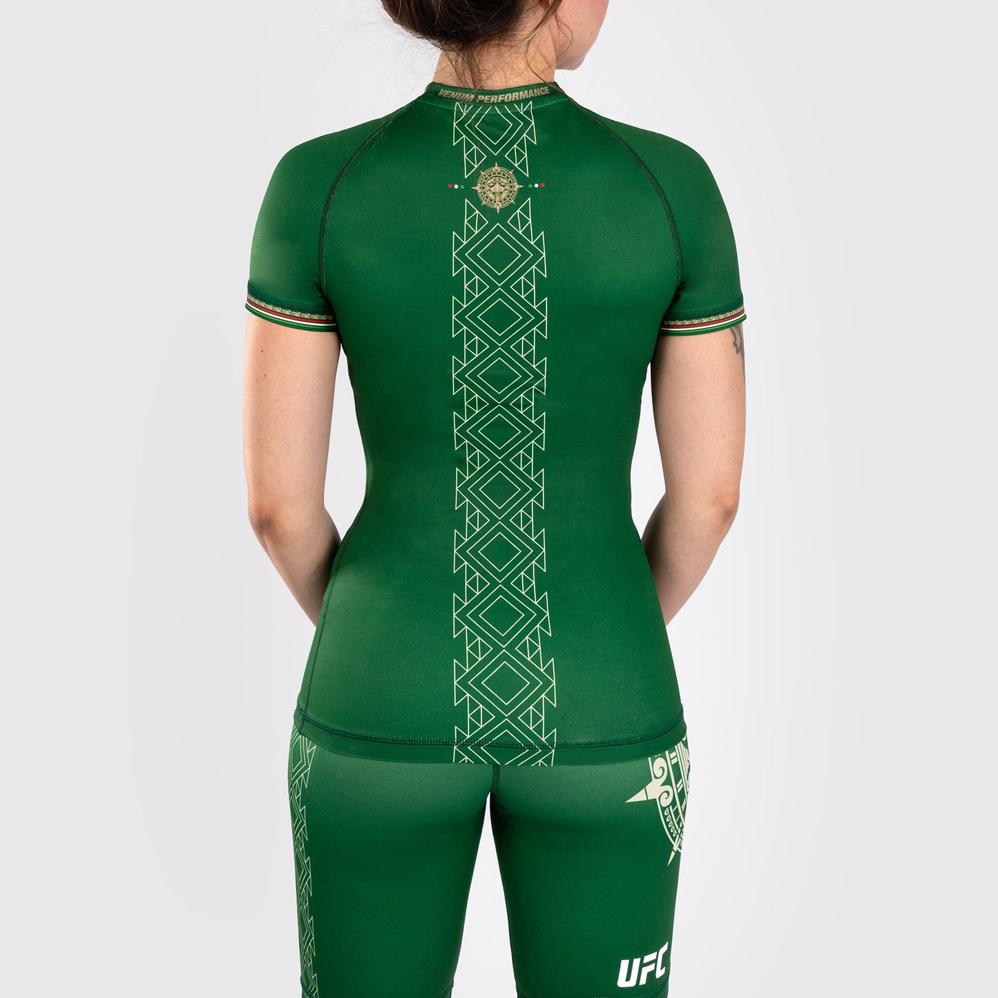 Noche UFC by Venum Authentic Fight Night Performance Rashguard met korte mouwen voor dames - groen