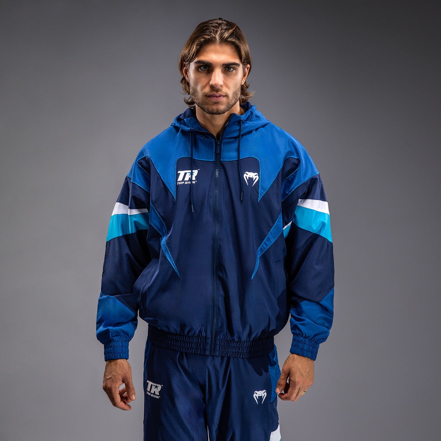 Venum x Top Rank Original Heren Fleece Jacket met Kap - Marineblauw