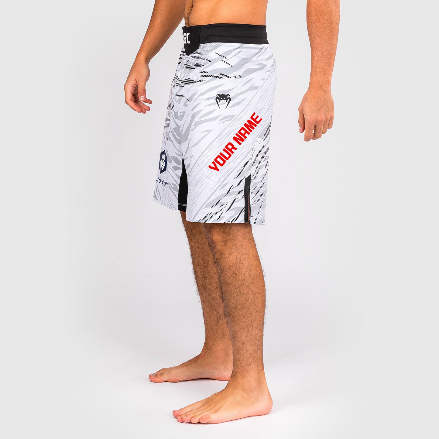 UFC Fusion by Venum Personalized Authentic Fight Night Fight Shorts voor Heren - Lang Fit - Wit