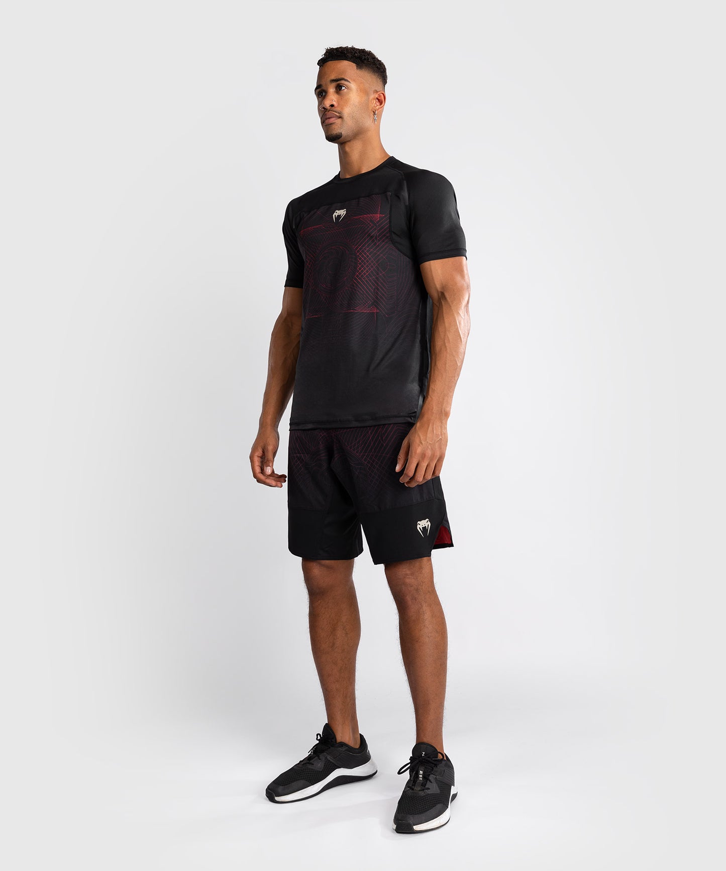 Venum G-Fit Air T-Shirt Heren Dry-Tech - Diepzwart / Vuurrood