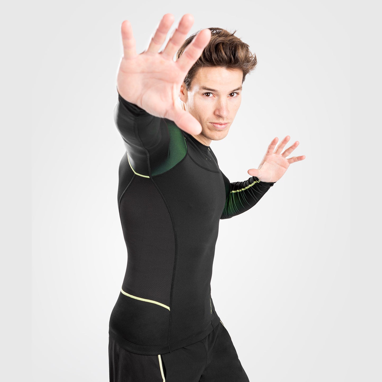 Venum Fusion 2.0  Heren-Rashguard - Lange Mouwen - Zwart/Geel