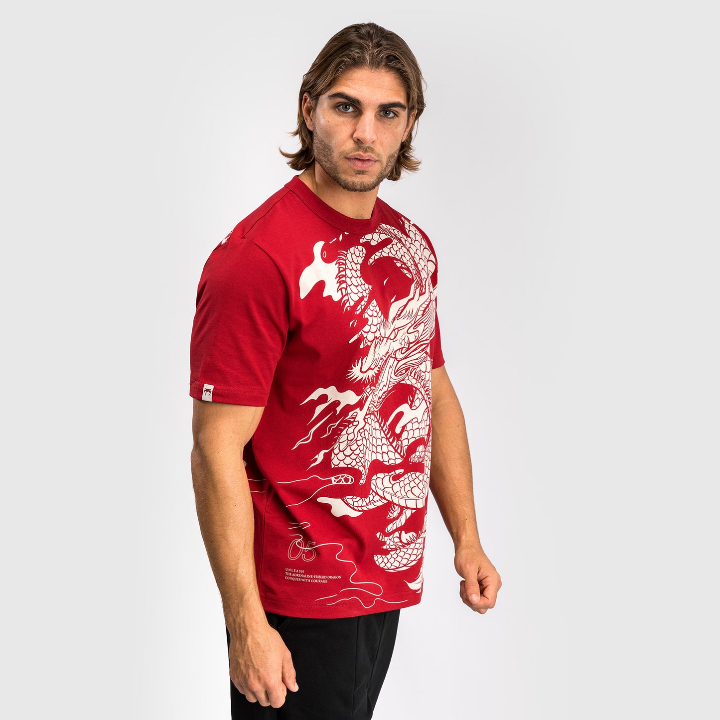 Venum Dragon's Flight Heren T-Shirt - Kersrood/Crème Wit