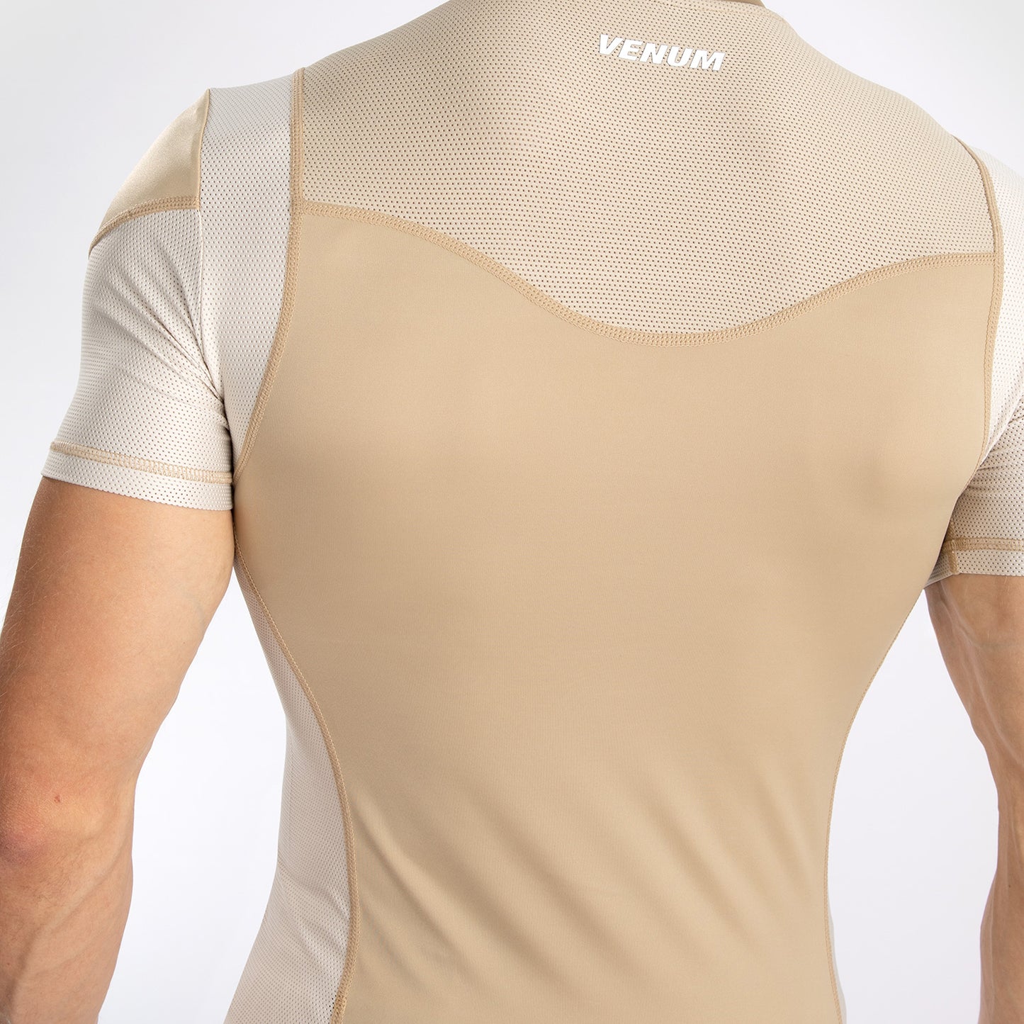 Venum Tempest Heren Rashguard Met Korte Mouwen - Beige/Zand