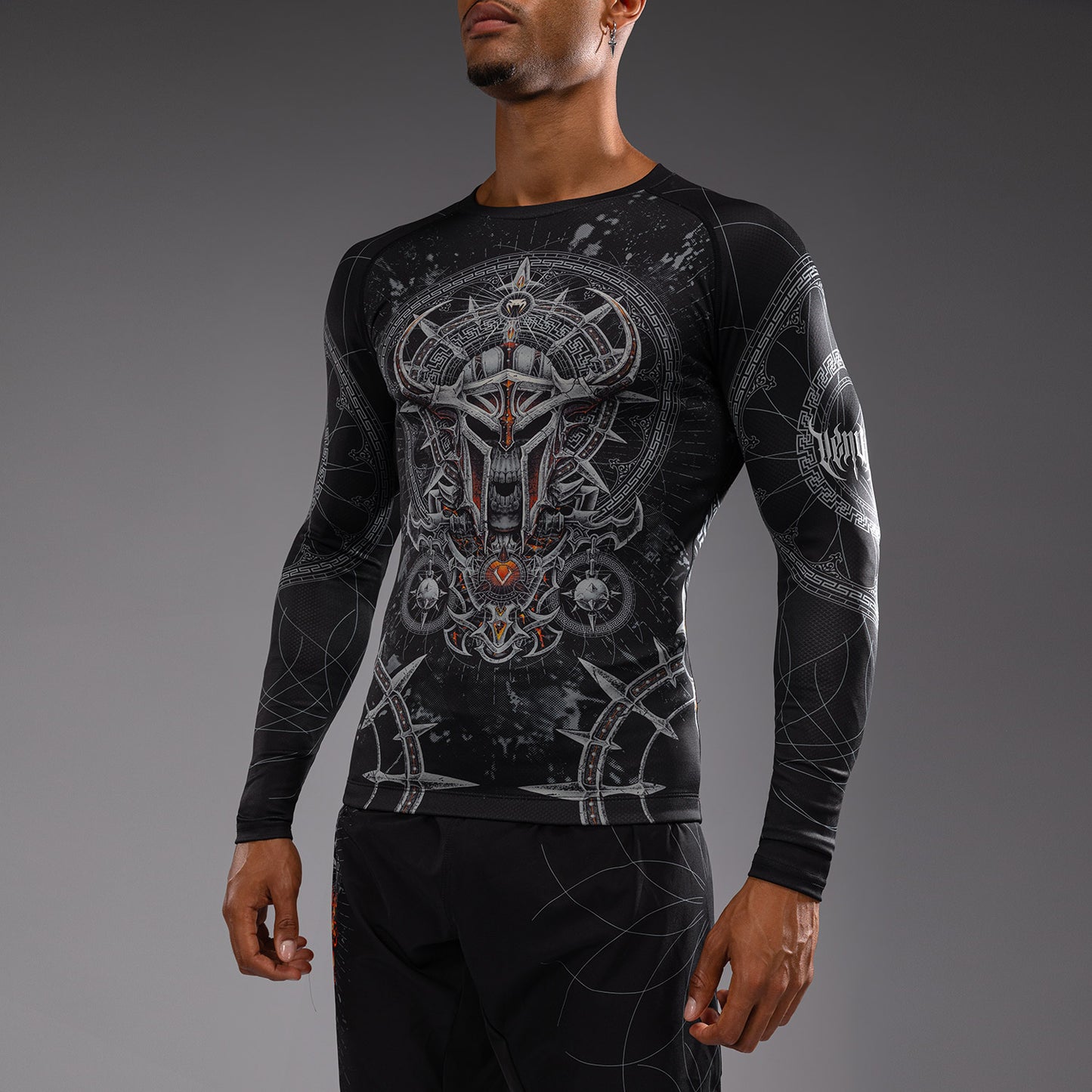 Venum Gladiator 5.0 Heren Lange Mouwen Rashguard - Zwart/Zilver