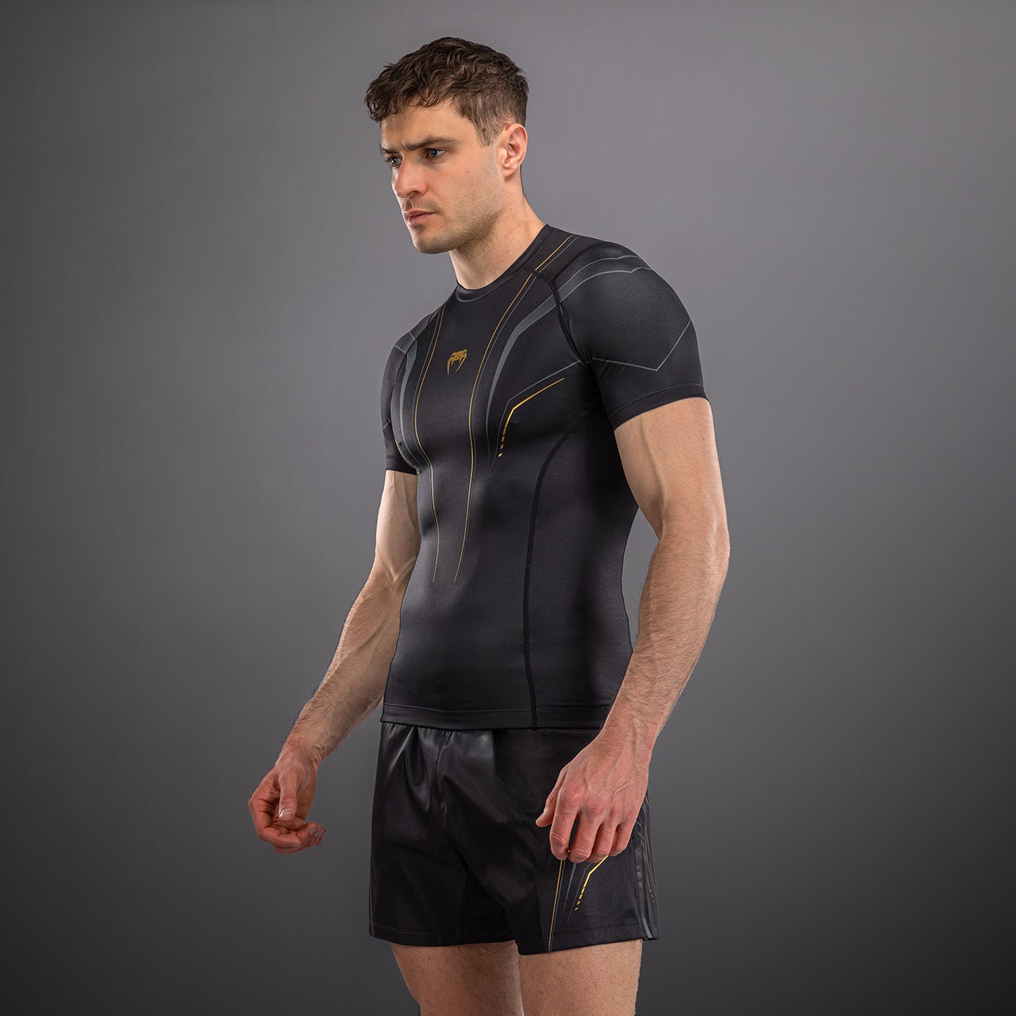 Venum Streamline Rashguard met korte mouwen – Zwart/Goud